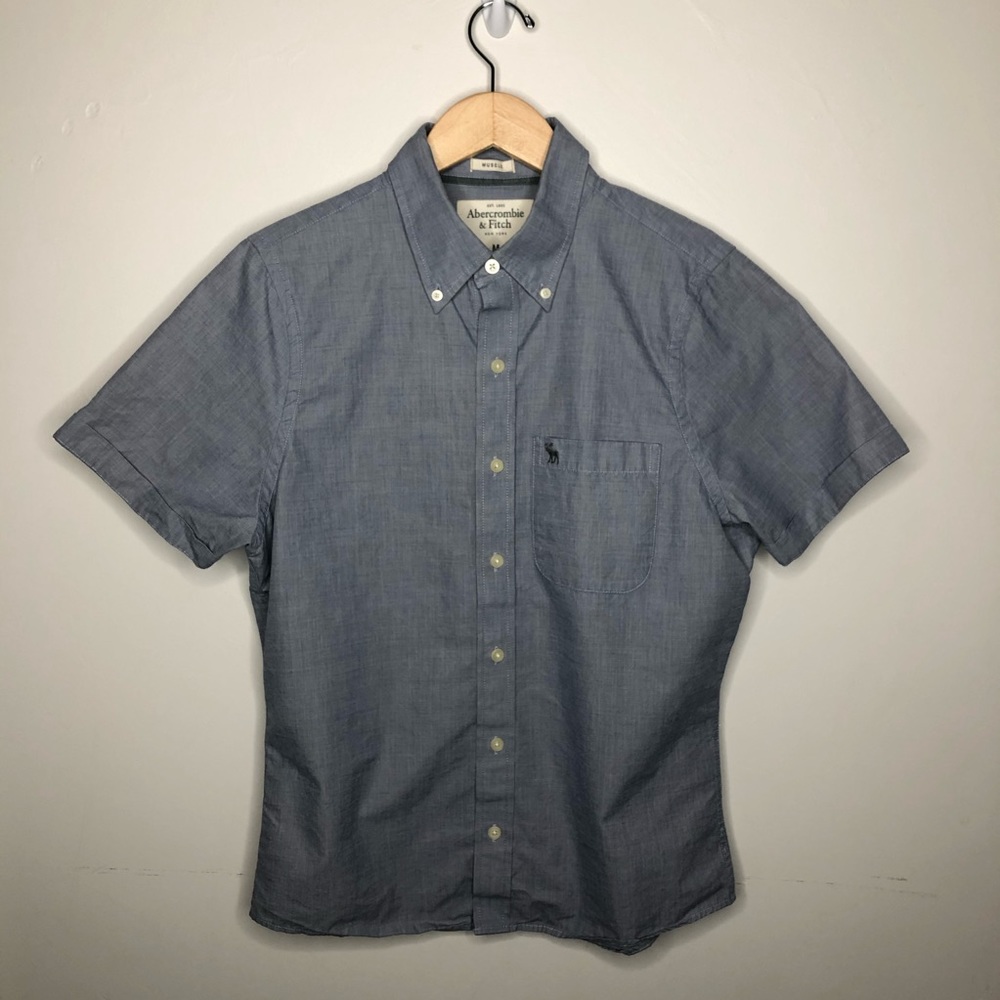 Abercrombie & Fitch Blue Muscle Fit Button Up